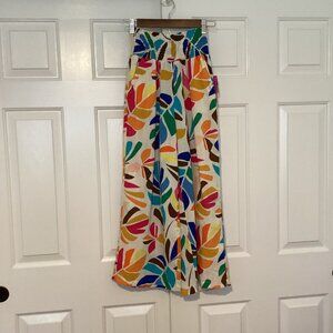 Tabitha Brown High Waisted Multi Palm Wide leg Women’s Pants Size XXS  New